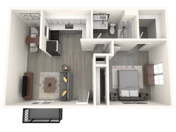 Floor plan: 1X1C — SITE Fifty55