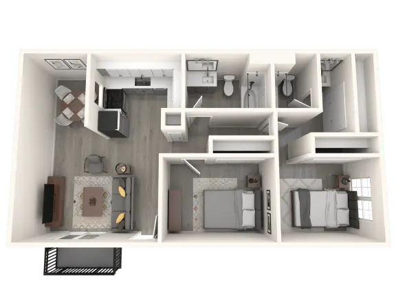 Floor plan: 2X2C — SITE Fifty55